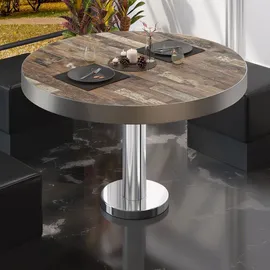 GGM Möbel Bistro Loungetisch Ø 70 x 41 cm Vintage Old/Edelstahl