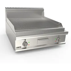 SARO Elektrogriddleplatte 800mm breit Tisch gerillt Mod
