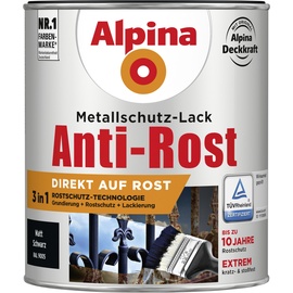Alpina Anti-Rost Metallschutz-Lack 750 ml matt schwarz