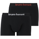bruno banani Herren Boxershorts, Vorteilspack - Flowing, Baumwolle Schwarz/Logo 2XL Pack Short 2Pack schwarz/weiß//schwarz/rot 8/XXL Größe:8/XXL