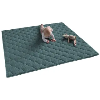 SanoSoft Krabbeldecke, Petrol, Füllung: Vlies, Quadratisch, 120x120 cm, Oeko-Tex® Standard 100, Hergestellt in Deutschland, Schlafen, Kuscheln & Schlafen, Krabbeldecken