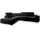 masseno Ecksofa Selva Velours 5-Sitzer Schwarz