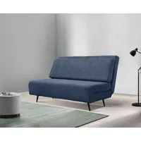 Schlafsofa ANDAS "Linnea in Cord und Feinstruktur" Sofas Gr. B/H/T: 140cm x 87cm x 94cm, Cord, blau Daybed mit aufklappbarer Liegefläche