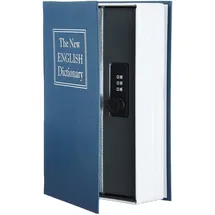 Amazon Basics Buch-Safe, Kombinationsschloss - 5.6 x 15.5 x 23.9 cm, Blau