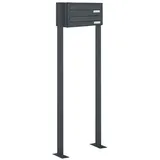 AL Briefkastensysteme Durchwurfbriefkasten 2 Fach RAL 7016 Anthrazitgrau inkl. Zeitungsfach