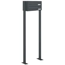 AL Briefkastensysteme Durchwurfbriefkasten 2 Fach RAL 7016 Anthrazitgrau inkl. Zeitungsfach