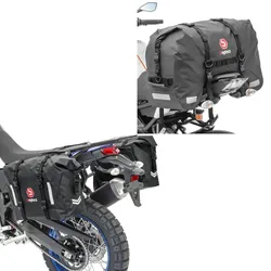 Set: Motorrad Satteltaschen wd. WP8 2x30L Rollverschluss Bagtecs mit Hecktasche SX45 wd. Volumen 45L Rollverschluss