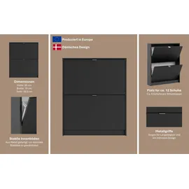 INOSIGN Schuhschrank 70,3 x 85 x 16,6 cm schwarz matt