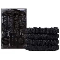 Slip Schmal scrunchies back to basics, reine seide - kupfer Haargummi Black Schwarz 
