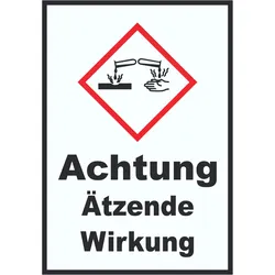 HB-Druck Schild Ätzende Wirkung Ätzwirkung hochkant A1 (594x841mm)
