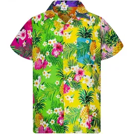 King Kameha Funky Hawaiihemd Kids Kinder Jungs, Kurzarm, Print Pineapple Flowers, Mix, 2 - 2 Jahre