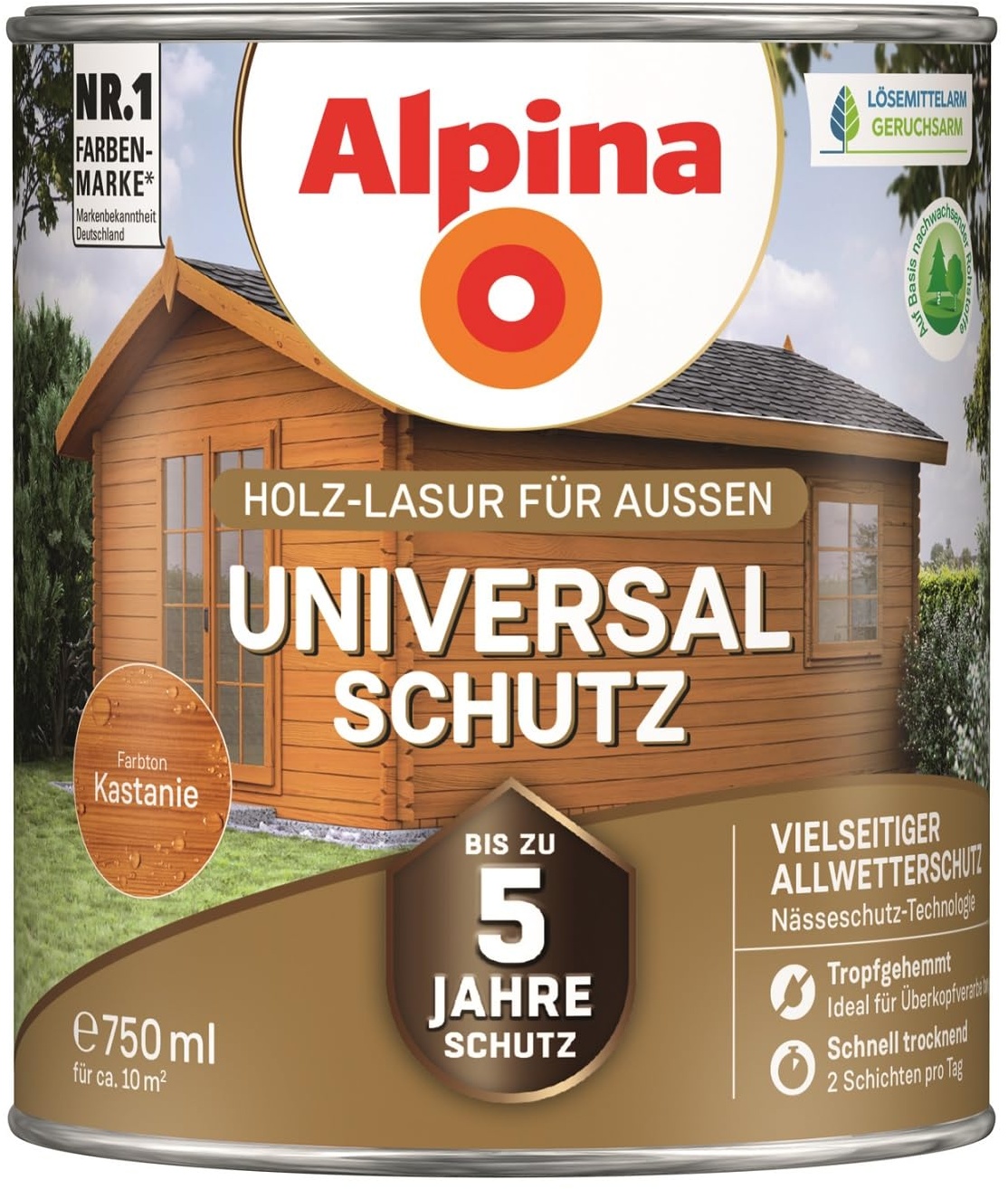 Alpina Universal-Schutz Kastanie 750ml seidenmatt