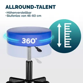 CASARIA Rollhocker Kunstleder Blau