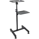 Startech Mobiler Projektor- und Laptopständer/-wagen - Heavy Duty (2 Regale, jeweils 10 kg) - Höhenverstellbarer rollender Präsentationswagen mit Feststellfunktion (ADJPROJCART)