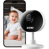 ZOSI 1080P Innen WLAN Überwachungskamera mit Plug-in-Strom, Lokale KI für Person/Bewegungen, Magnetfuß, 2,4GHz WiFi, 2-Wege-Audio, IR Nachtsicht,