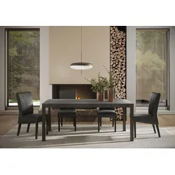 Esstisch INOSIGN "Everest 189 x 88 cm, Küchentisch, Esszimmertisch", grau (bleigrau piombo, anthrazit, bleigrau piombo), H:78cm, Tische, moderner rechteckiger Esstisch mit Metallbeinen