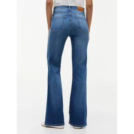 Tommy Hilfiger Bootcut-Jeans "FLARE KATY RW", Damen, Gr. 29, Länge 30, blau (katy mid), Denim/Jeans, Obermaterial: 78% Baumwolle, 12% Lyocell, 7% Elastomultiester, 3% Elasthan, unifarben, lang, Jeans, Baumwollmischung, Stretch, in ausgestellter Form