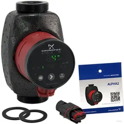 Grundfos ALPHA 2 32-60 - Heizungs-Umwälzpumpe mit Dämmschale - Baulänge 180 mm - AG 2'' - 99261737