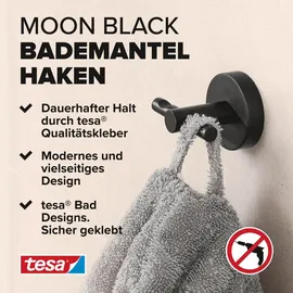 Tesa Moon Bademantelhaken Matt Schwarz