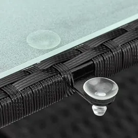 CASARIA Polyrattan Gartentisch 190 x 90 x 74 cm Schwarz