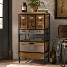 Mendler Apothekerkommode 85 x 46 x 35 cm Braun