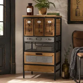 Mendler Apothekerkommode 85 x 46 x 35 cm Braun