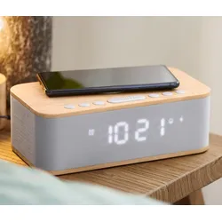 Tchibo - Wecker mit kabellosem Laden und Bluetooth® - grau