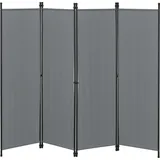 [en.casa] Raumteiler Huesca 4-teilig 200x171cm Paravent Trennwand 4-tlg. Sichtschutz Stellwand Spanische Wand Dunkelgrau