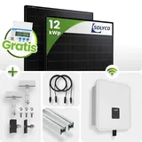 12 kWp FoxEss PV-Anlage 27x Solyco 445Wp HJT Bifazial Fullblack inkl. Smart Mete...