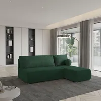Masseno Ecksofa PARVELO mit Schlaffunktion L-Form, Sofa mit Bettkasten, Wohnzimmersofa, Couch, Soffa, Bettsofa, Couchgarnitur- Grün, POSO 14 + KRO... - Grün