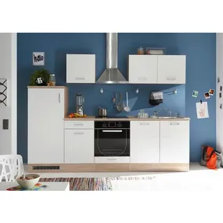 BASIC by Balculina Mid.you Küchenleerblock, Weiß, Sonoma Eiche, Kunststoff, 1 Schubladen, seitenverkehrt montierbar, nur wie online abgebildet bestellbar, 270 cm, wahlweise mit E-Geräten