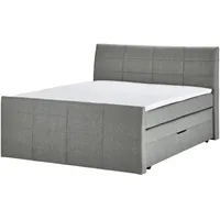 Deinbett Boxspringbett mit Bettkasten und Topper ¦ grau ¦