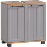 Schildmeyer Waschbeckenunterschrank Jelda 59,8 x 62,4 x 32,6 cm Platingrau/Eiche