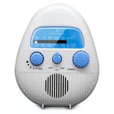 Wasserdichtes Badezimmer-Radio - AM/FM Duschradio - Dualband - Kräftiger Bass-Lautsprecher - Wandmontage - Tragbar - Batterien enthalten