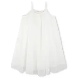 Billieblush für Mädchen. U21131 Zeremonie Kleid weiß (8años= 126cm), Lässig, Polyester, Ärmellos / Hosenträger, Kinderbekleidung