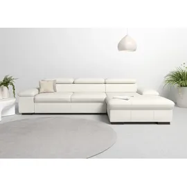 Home Affaire "Alberto L-Form", weiß (altweiß), B:286cm H:73cm T:174cm, Luxus-Microfaser Lederoptik (100% Polyester);Luxus-Microfaser ALTARA NUBUCK (100% Polyester);Luxus-Microfaser weich (90% Polyester, 10% Polyamid);Microfaser Antiklederoptik, Sofas,