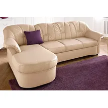 DOMO collection Ecksofa »Flores Schlafsofa, B/T/H: 233/142/86 cm, L-Form« wahlweise mit Bettfunktion, wahlweise mit Federkern, auch in Leder beige
