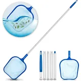 TILLVEX Pool Kescher Set | Pool Reinigungsset mit Teleskopstange 122 cm | Laubkescher feinmaschig | Poolkescher zur Reinigung von Schwimmbad Whirlpool Spa