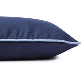 Tom Tailor Dekokissen TOM TAILOR HOME "Dove Signature" Gr. 1, blau (dunkelblau, navy, marine, unifarben), B:40cm H:0,5cm L:40cm, Baumwolle, Polyester, Dekokissen_Sitzkissen_Kissenhüllen, mit Paspel, Kissenhülle ohne Füllung, 1 Stück