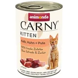 Carny Katzen Nassfutter Kitten Huhn + Pute (12 x 400g), Kitten Katzen Nassfutter ohne Getreide und Zucker von animonda für wachsende Kätzchen bis 1 Jahr, mit frischen Zutaten