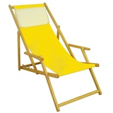 Erst-Holz Liegestuhl Deckchair gelb klappbare Sonnenliege Gartenliege Strandstuhl Gartenmöbel 10-302 N KH