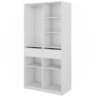 Vicco Kleiderschrank Elmo Weiß 100 x 200 cm mit 2 Schubladen
