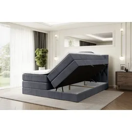 altdecor Boxspringbett VILA-1 KING - 160x200 - H3/H4 - Dunkelgrau