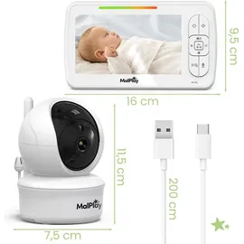MalPlay Babyphone mit Kamera 5 Zoll