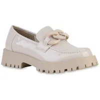 VAN HILL Damen Halbschuhe Plateauschuhe Slippers Ketten Profil-Sohle Schuhe