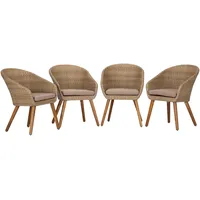 ACAMP Gartensessel-Set 4-tlg. Braun
