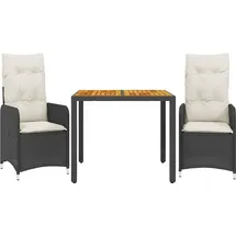 vidaXL Garten-Bistro-Set 3-tlg. Schwarz