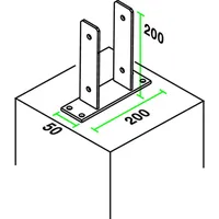 Osmo holz OSMO Pfostenanker zum Aufdübeln-Pfostenlasche 90x90 mm
