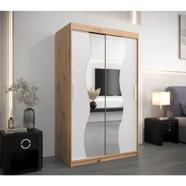 abiks möbel Schwebetürenschrank MADRYT 120 x 200 x 62 cm Weiß