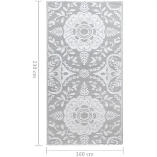 vidaXL Outdoor-Teppich Hellgrau 160x230 cm PP